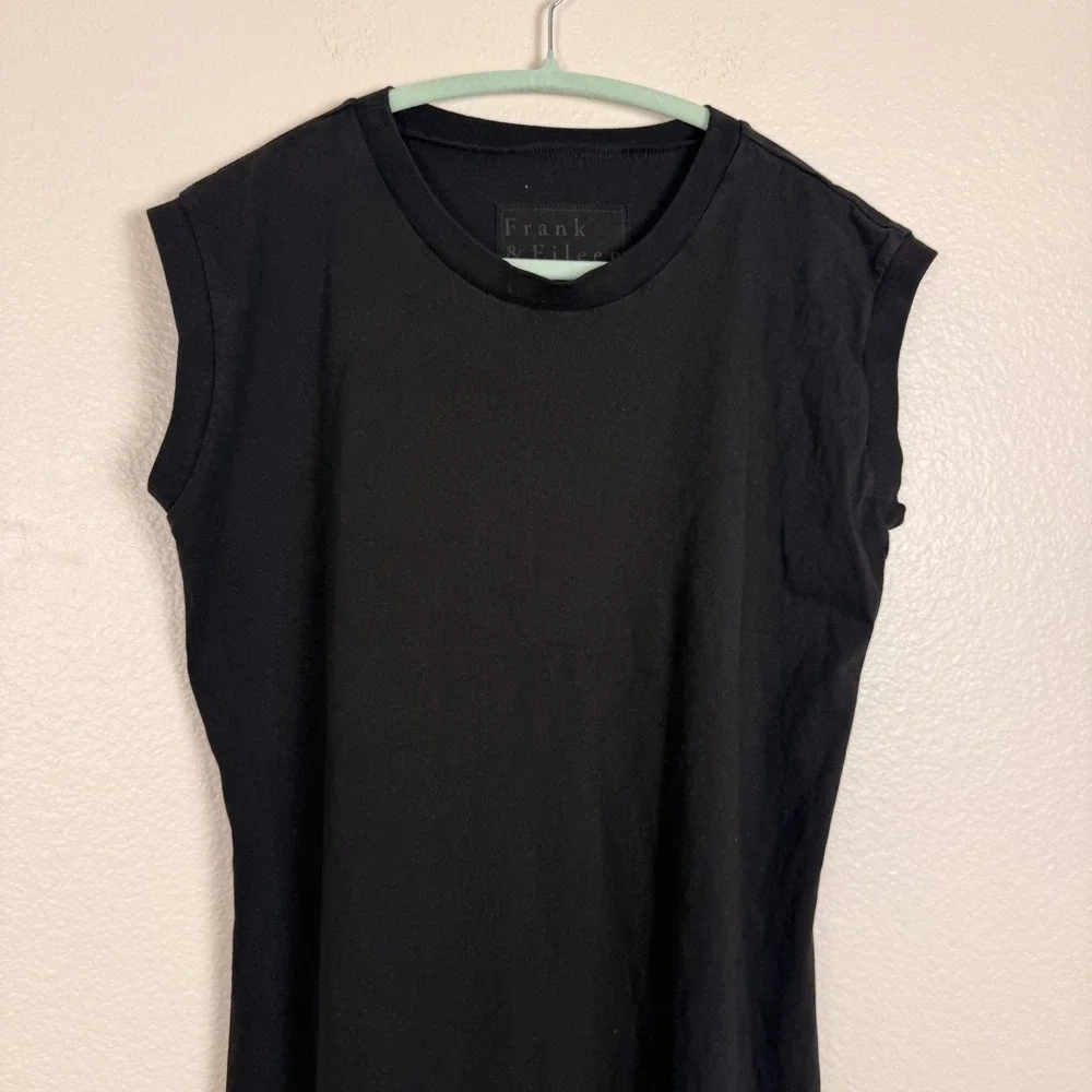 Frank & Eileen Cory Vintage Muscle Tee Maxi Dress Womens L Black Raw Hem Cotton - Picture 10 of 12